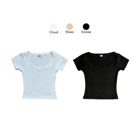 เสื้อยืด คอวี ทรง Baby Tee รุ่น U Soft Cake | U Soft Cake Baby Tee
